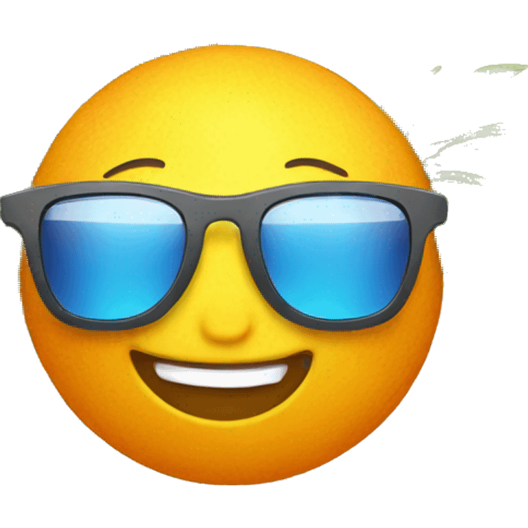 Sun with sunglasses and coconut water  emoji