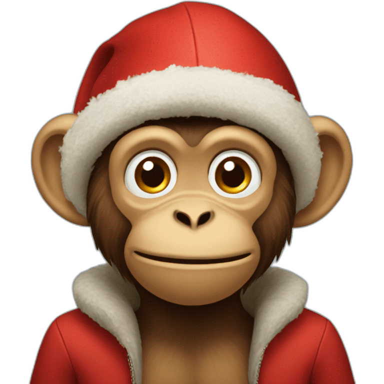 Monkey winter red hat emoji