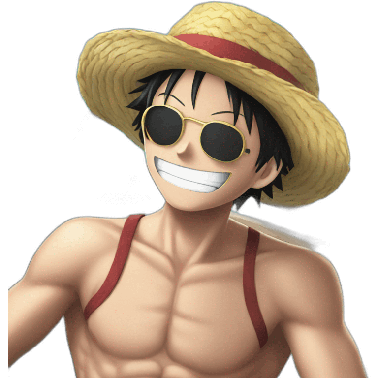 Luffy one piece on his boat emoji