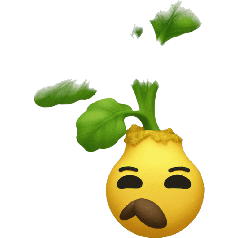 Plant with mustard mushroom moustache emoji