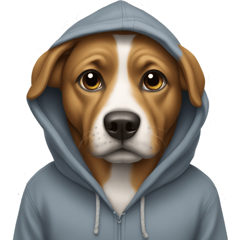 Dog wearing a hoodie  emoji