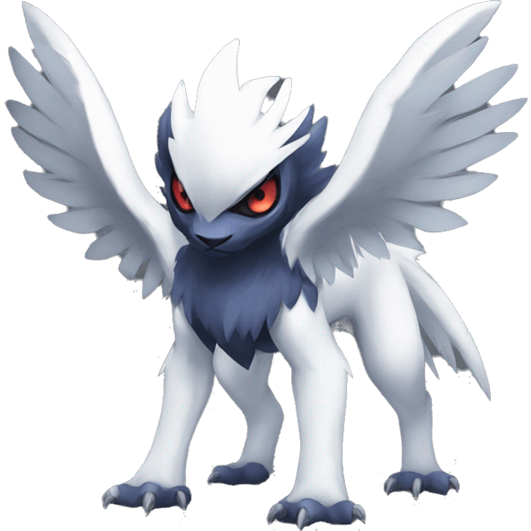 Cool Edgy Absol-Nargacuga-Quilava, full body emoji