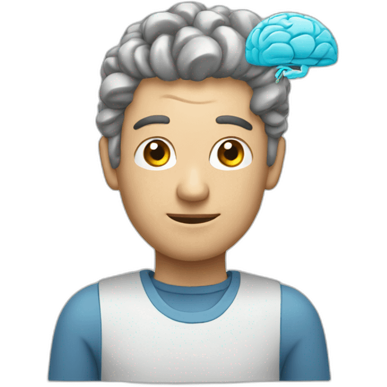 man with digital brain emoji