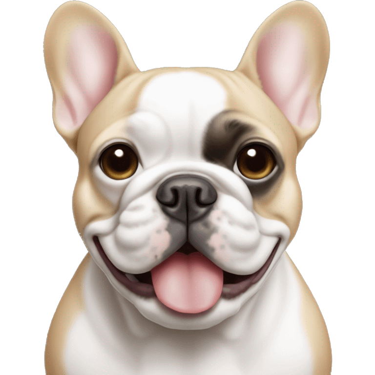 French bulldog white face, tan and white body emoji