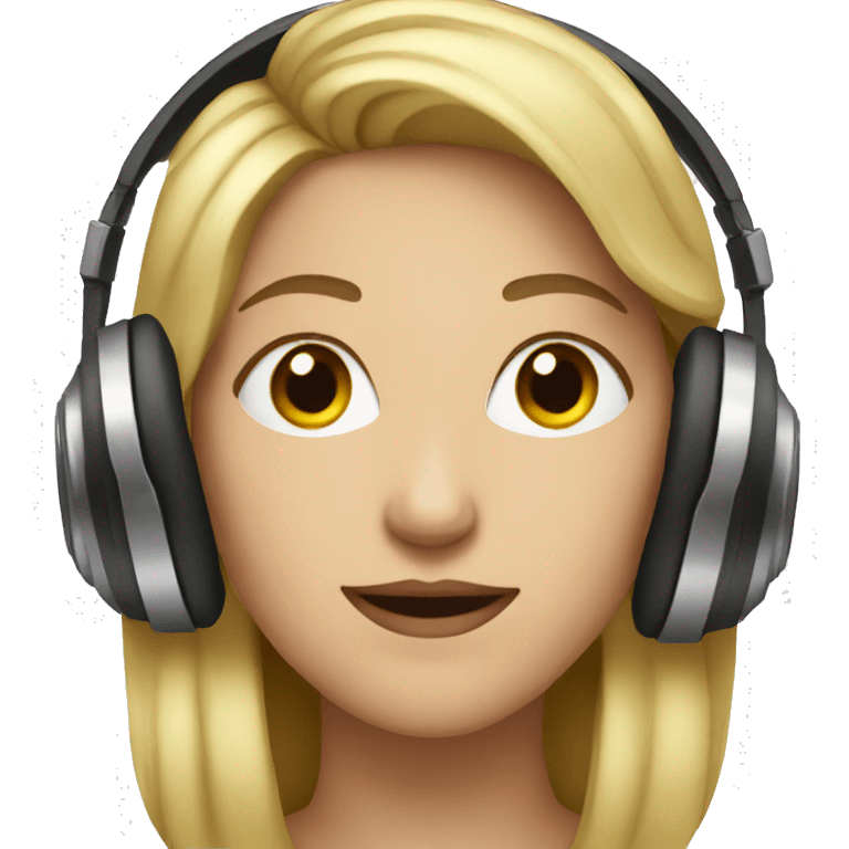 white woman music producer with headphones emoji