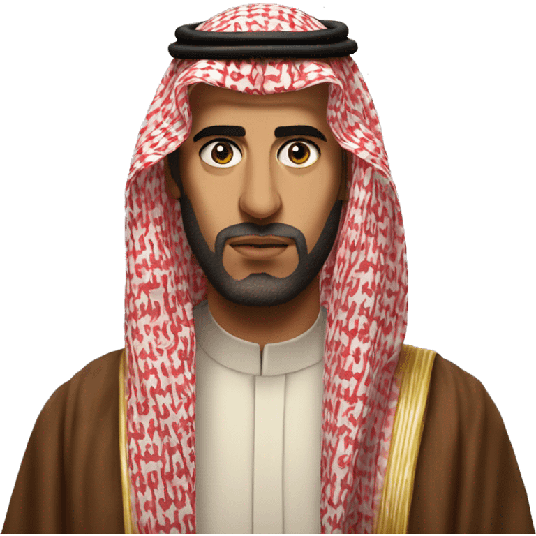 photorealistic  Faisal King of Saudi Arabia serious emoji