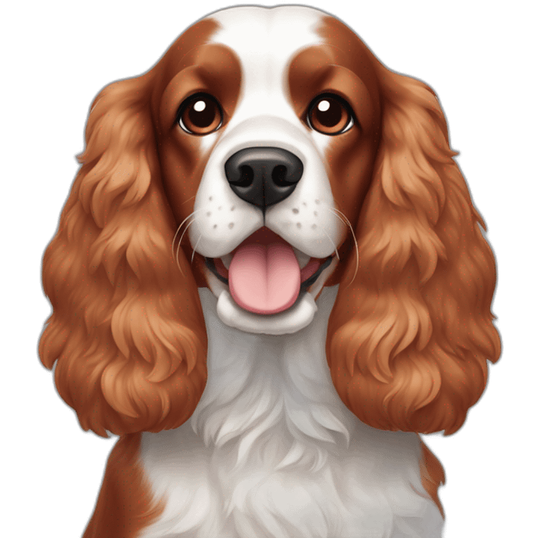 Red and white cocker spaniel emoji