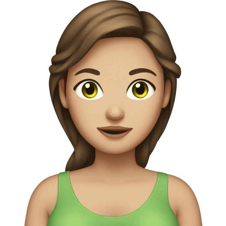  Brown hair light skin green eyes pregnant woman emoji