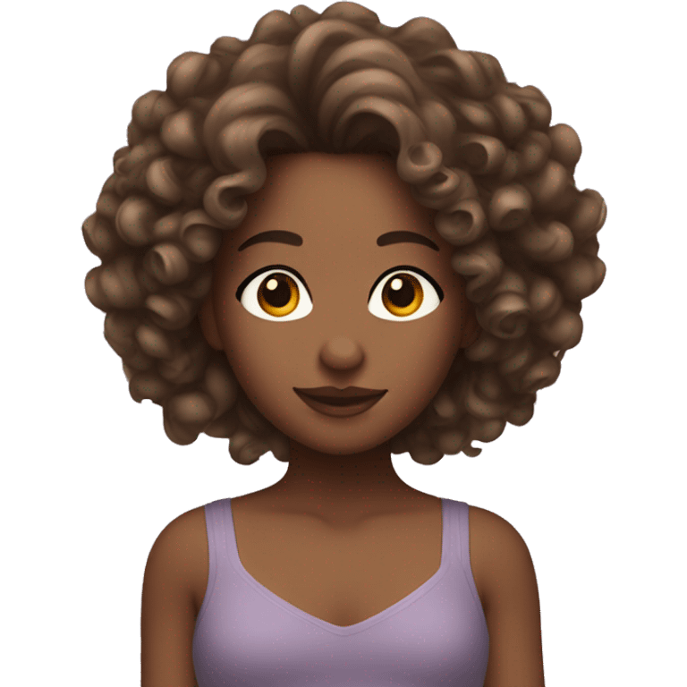 dancer with curly brown hair  emoji