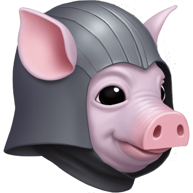 Lavender gray Pig darth Vader mask face pig armadillo walking darth Vader fanned tail feathered tail pig armadillo darth Vader face emoji