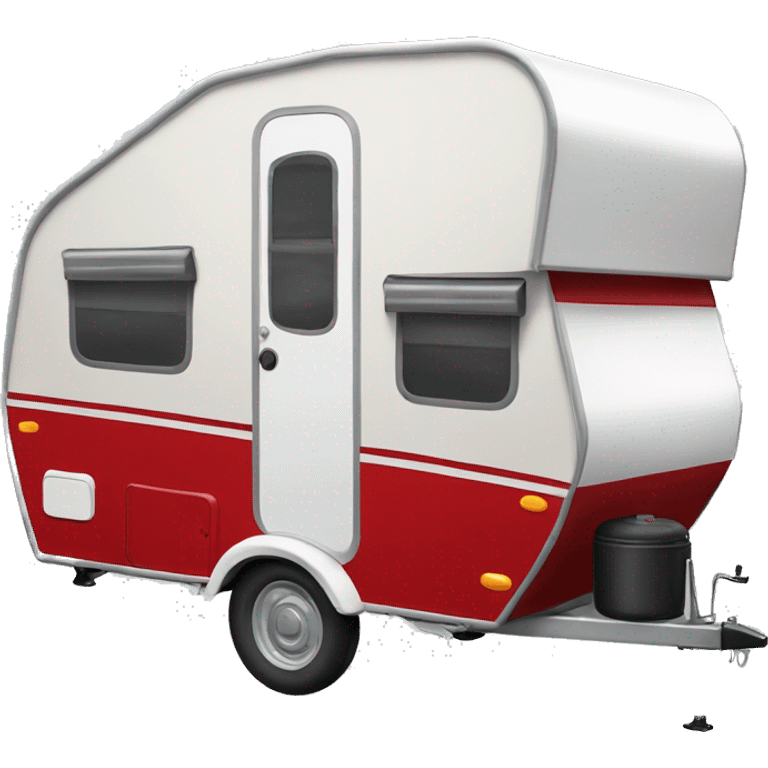 Realistic red camper trailer  emoji