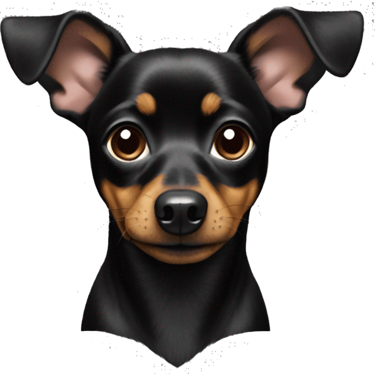 Fully Black chiweenie dog emoji