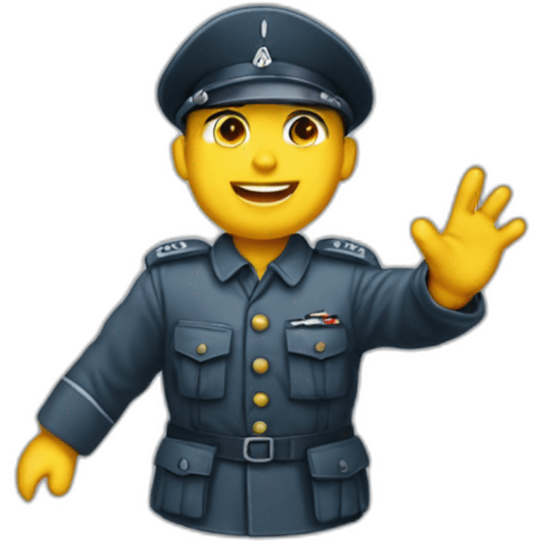 luftwaffe soldier raises arm greeting emoji