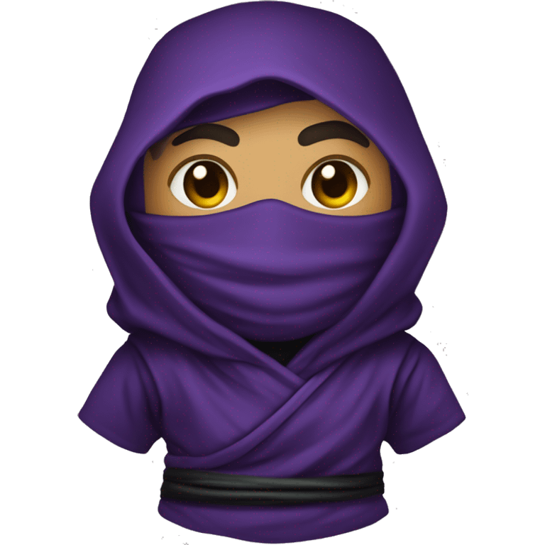  ninja con ropa futurista de color negra y morada hombre emoji