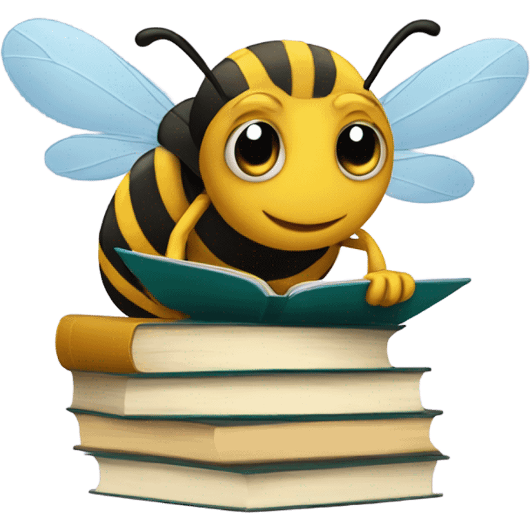 Bee with books emoji