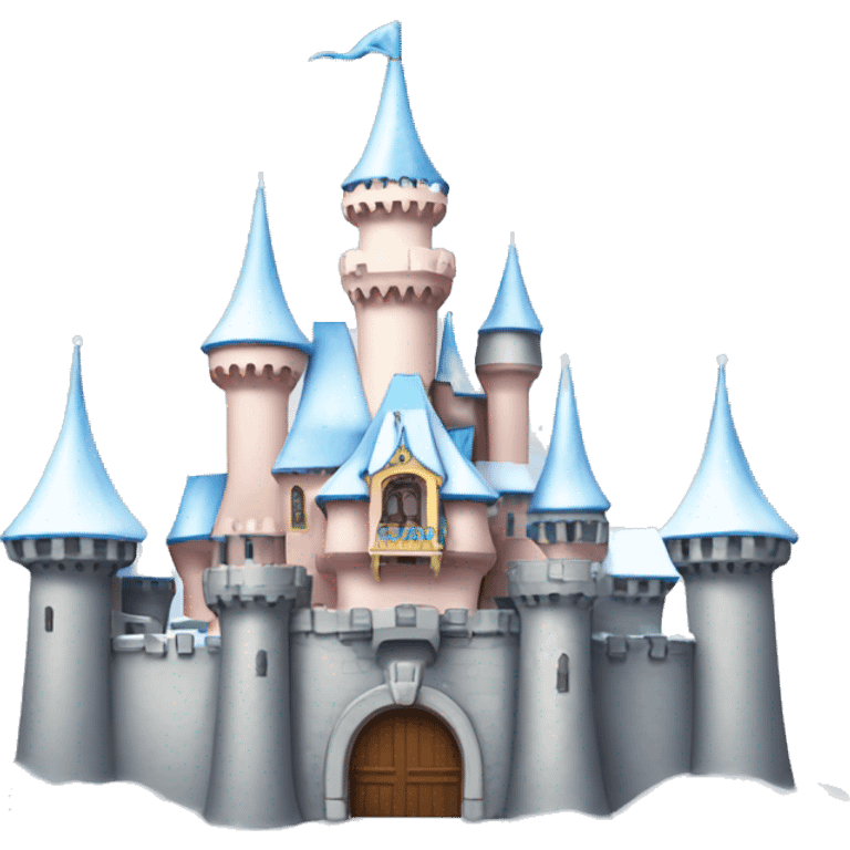 Disneyland castle with snow on roof emoji