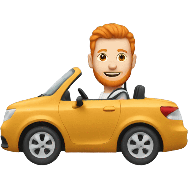 Ginger person driving car emoji