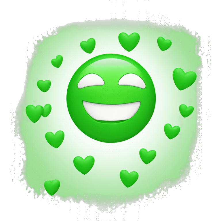 Smiling Face with green Hearts emoji