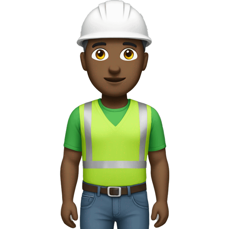 architect with white helmet and green shirt emoji