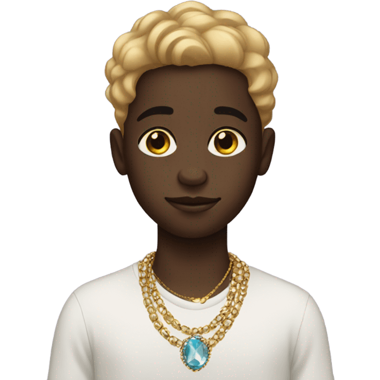 dark-skinned boy with jewelry emoji