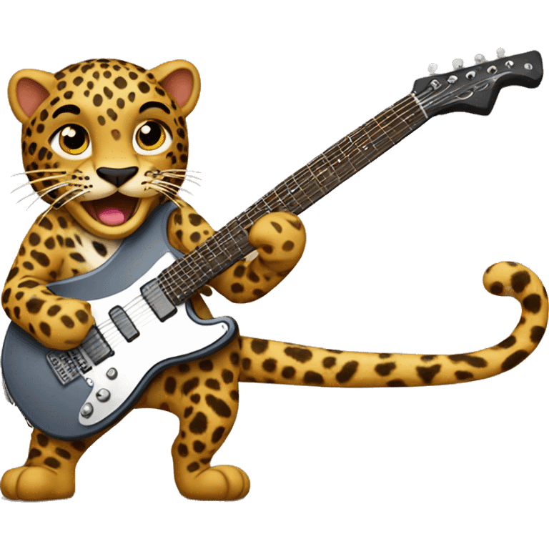 leopard playing guitar emoji