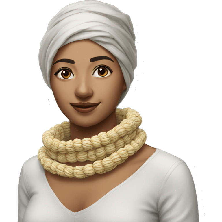 photo realistic, keffieh around the neck emoji