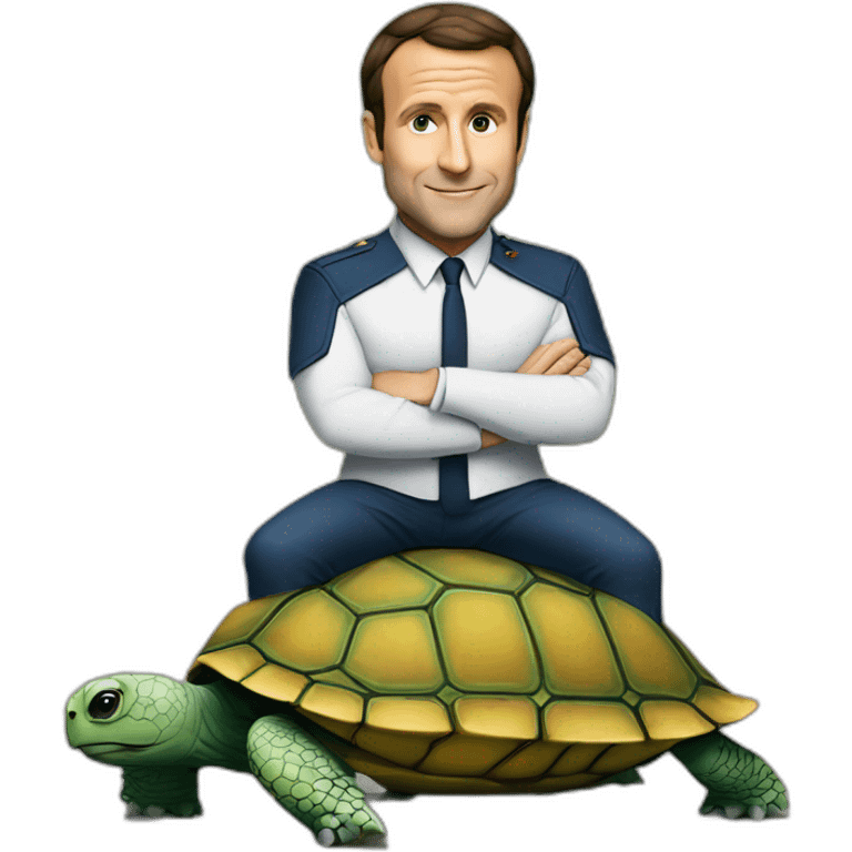 macron sur une tortue emoji