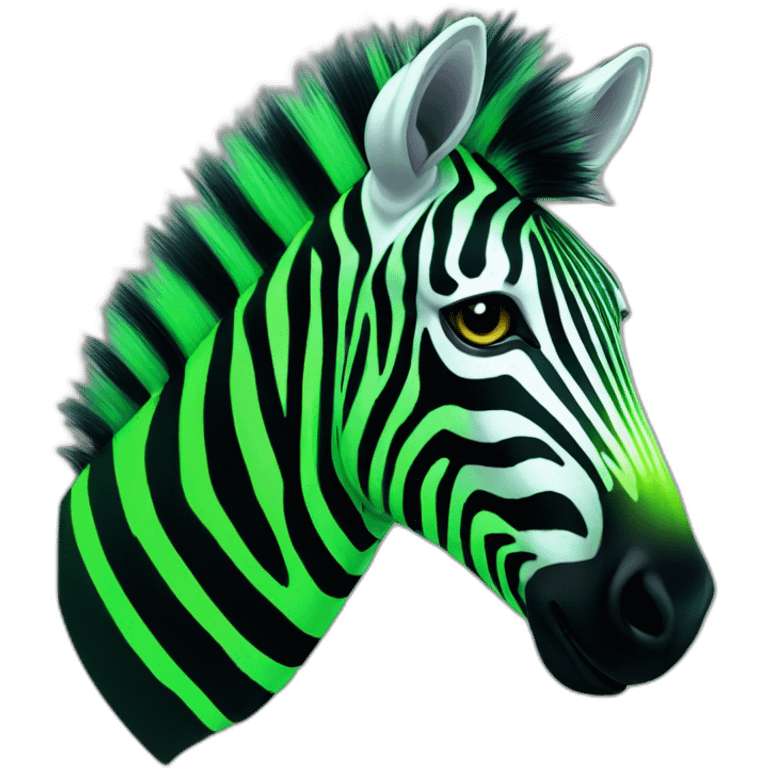 neon green zebra emoji