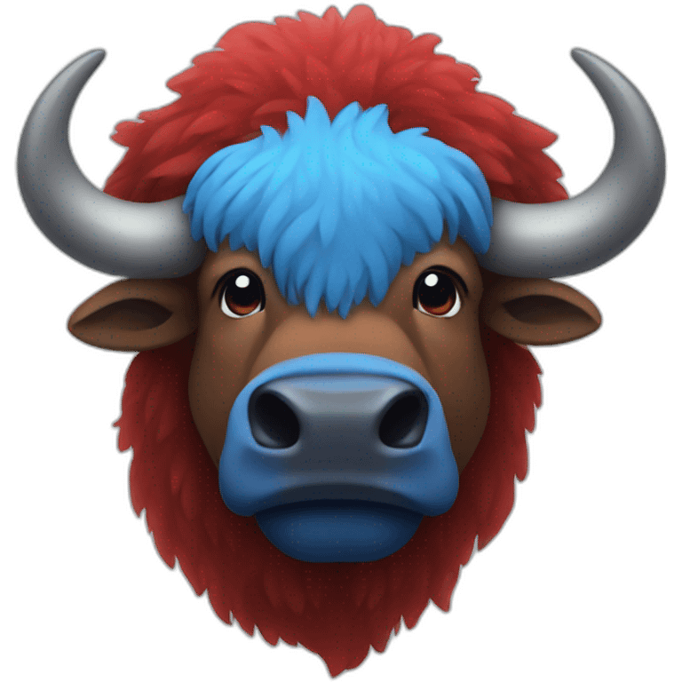 Blue/Red Bison emoji