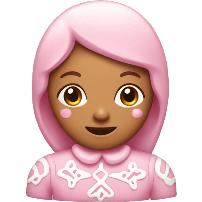 pastel pink gingerbread woman emoji