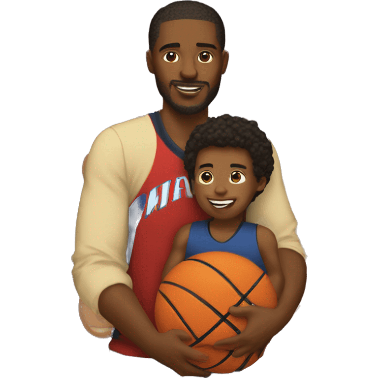 basketball player with baby emoji