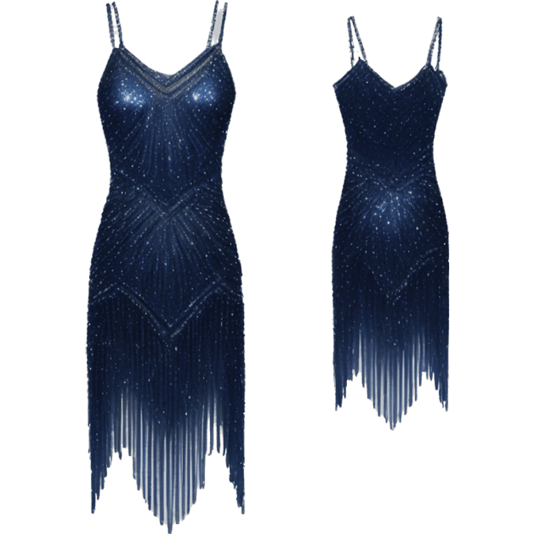 Navy blue sparkly flapper style dress with thin straps emoji