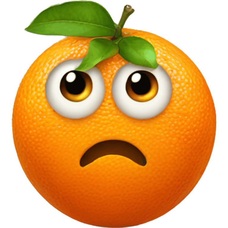 Orange fruit with eyes emoji