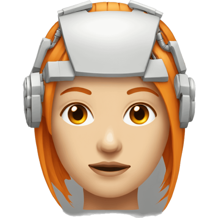 Head Female cyborg orange hair and circuits emoji