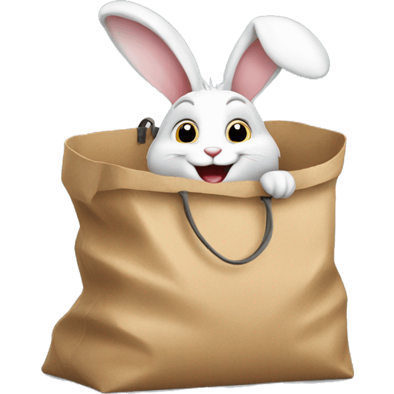 happy rabbit in bag emoji