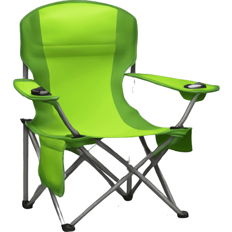 Realistic lime green camping chair isolated.  emoji