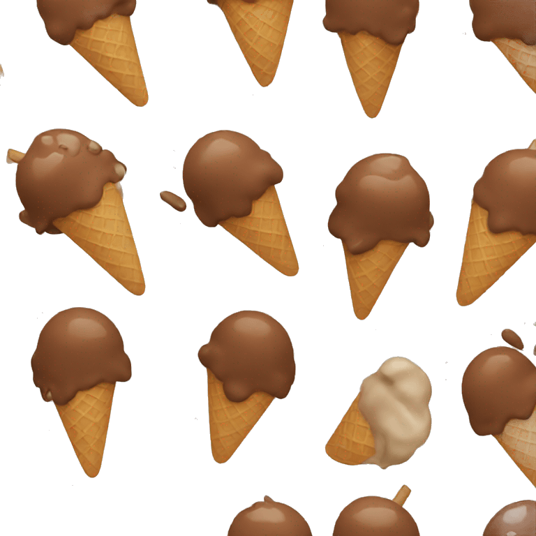 Crying brown ice cream emoji