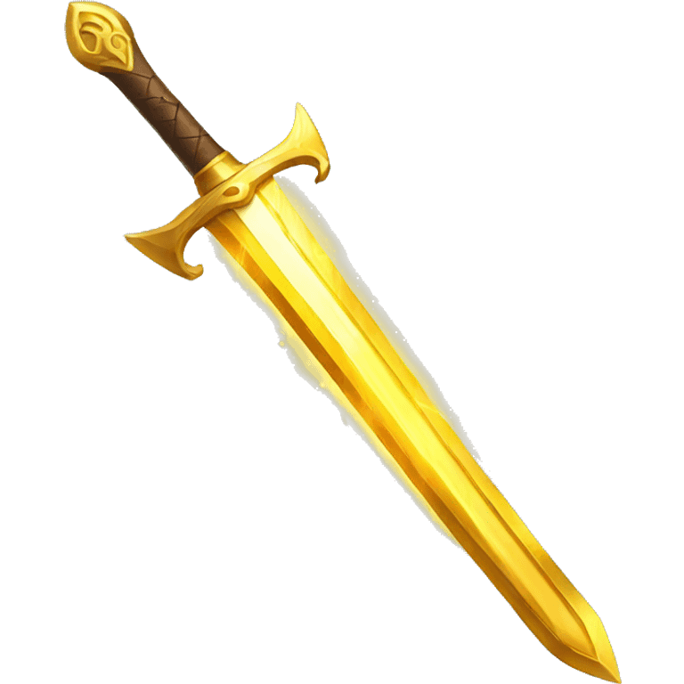 golden glowing sword emoji