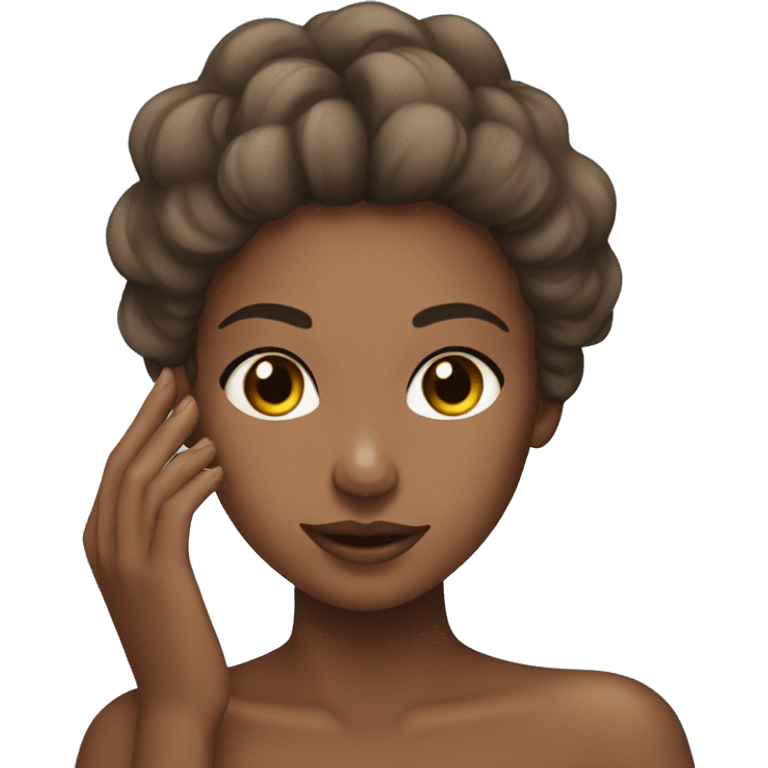 A girl doing skin care emoji