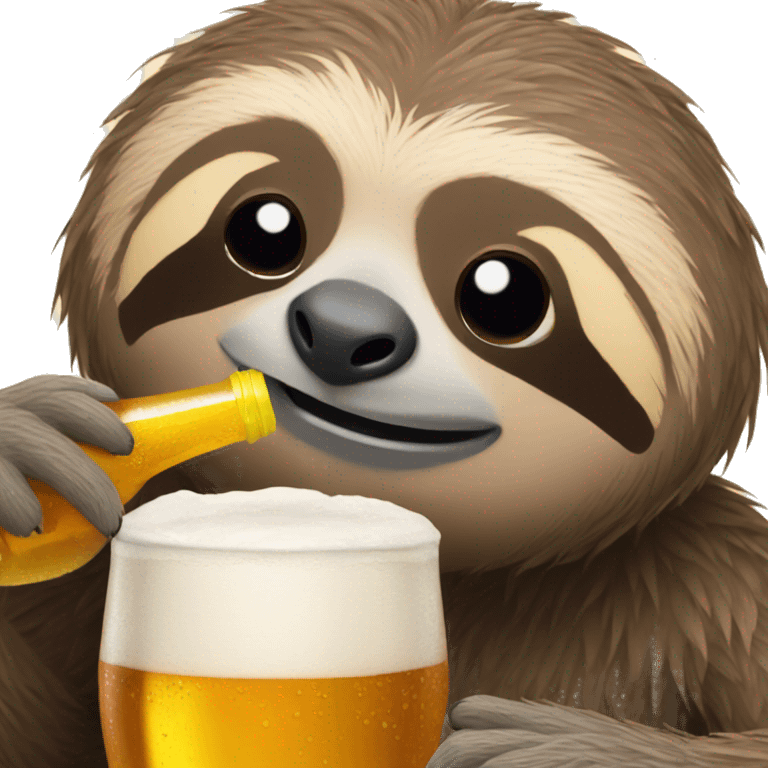 Sloth drinking a beer emoji