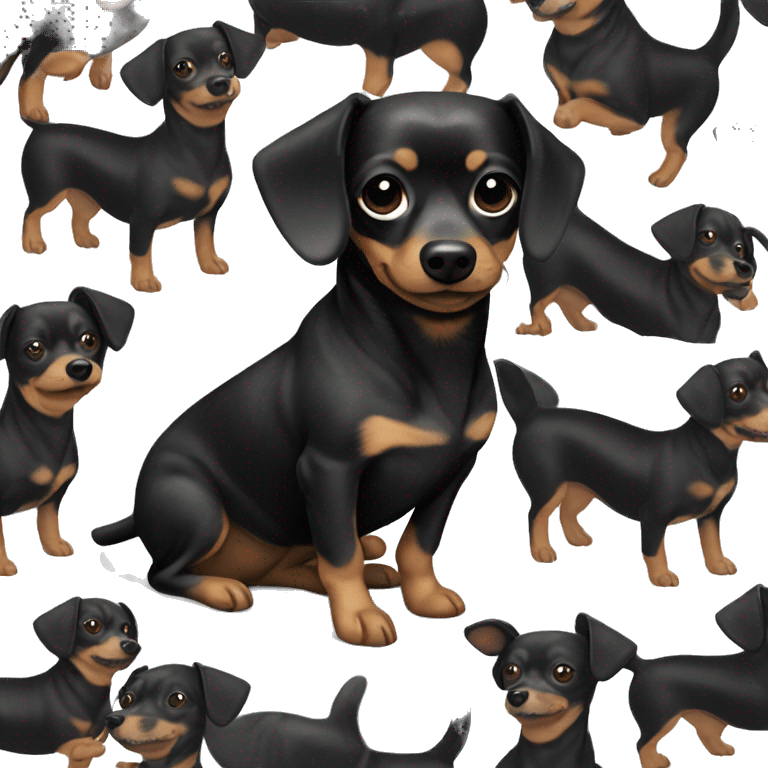 All Black Chiweenie dog emoji