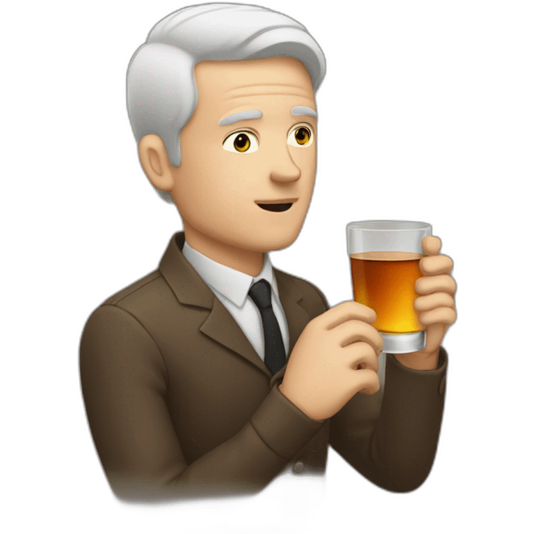 White Man who drinks a whisky emoji