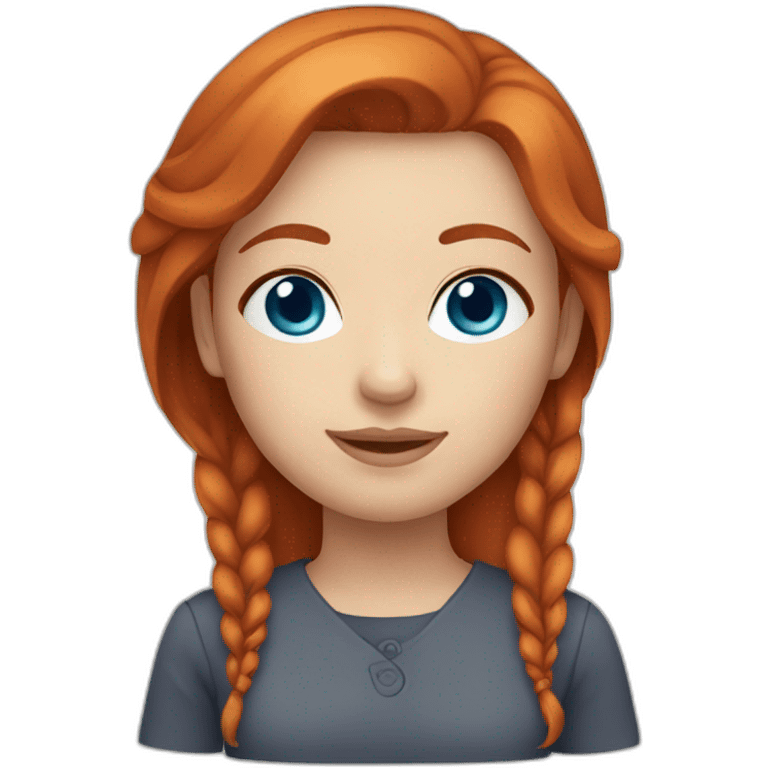 Redhead blue eyes female emoji