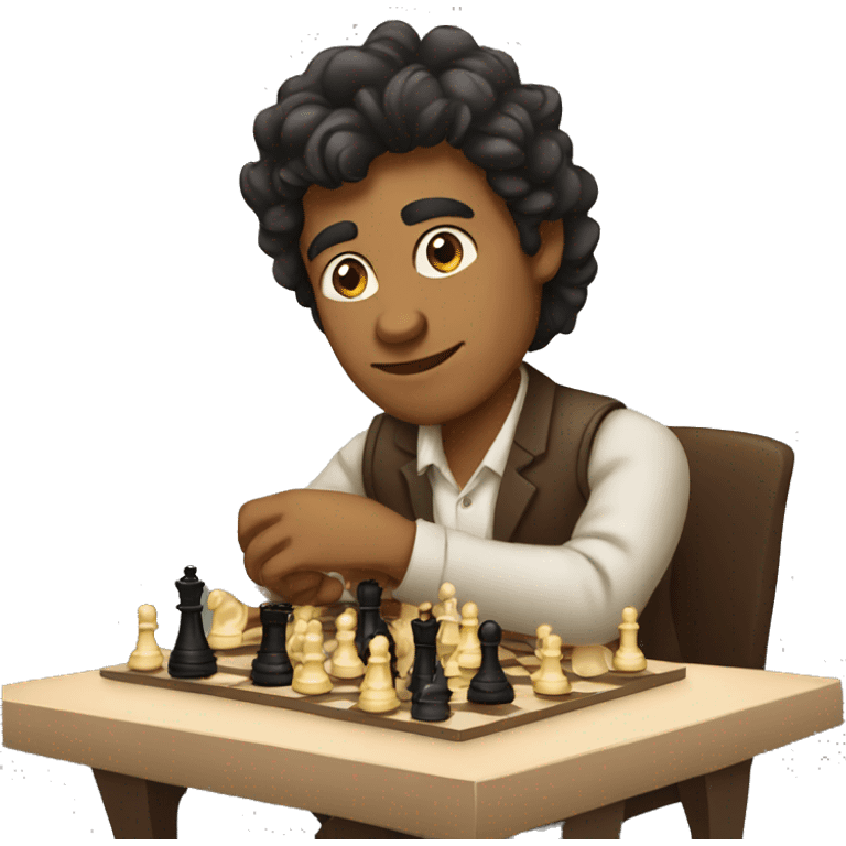 brown man playing chess emoji