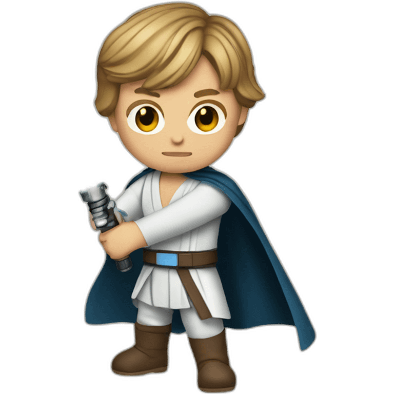 luke skywalker with blue lightsaber emoji