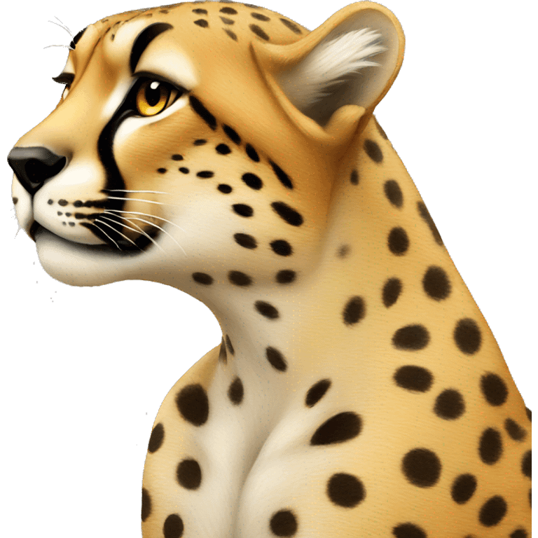 Cartoon Cheetah blowing a bla kiss emoji