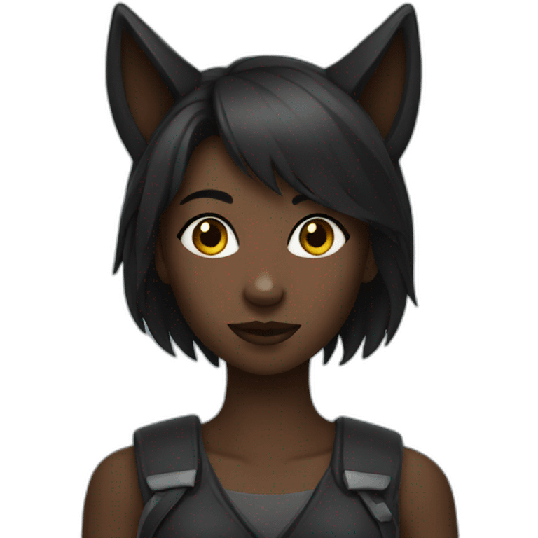 black Wolf girl emoji