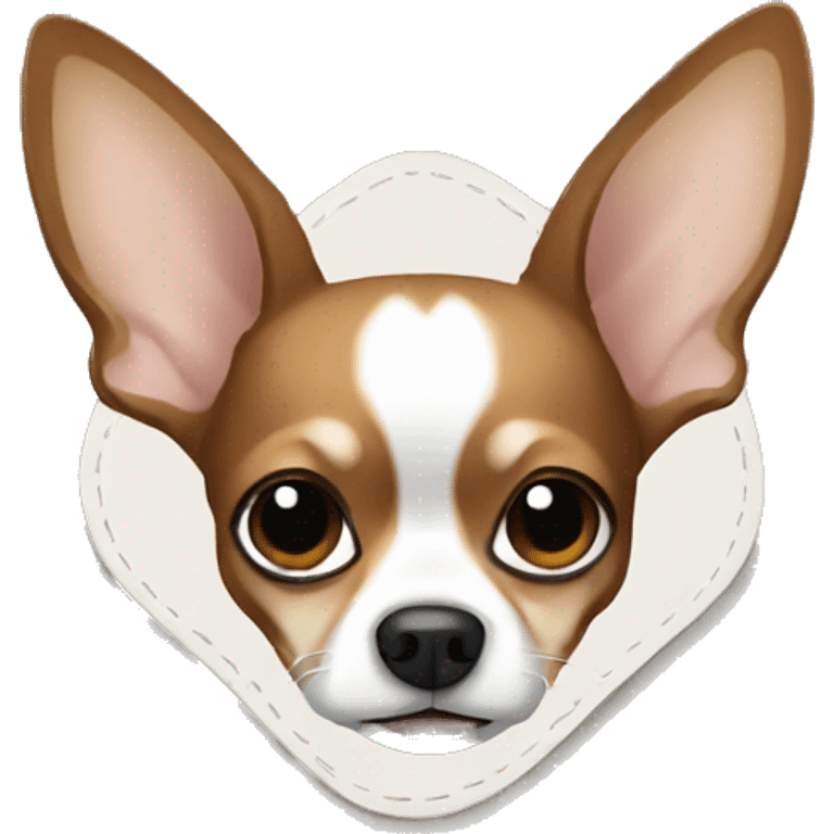 Brown and white chihuahua in car interior emoji