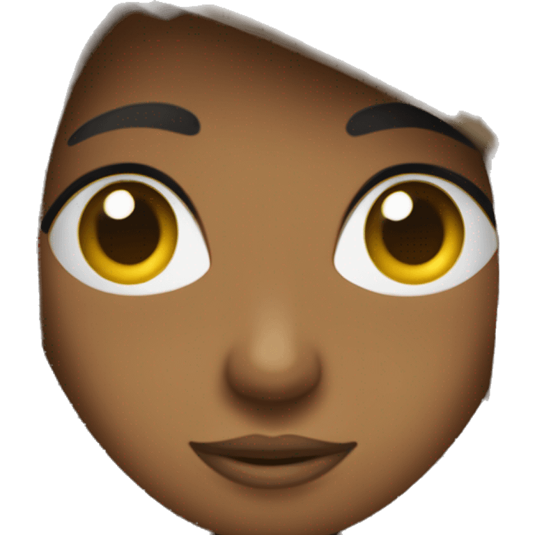 criança pele escura mais um pouco clara com capelo escuro e enrolado. emoji