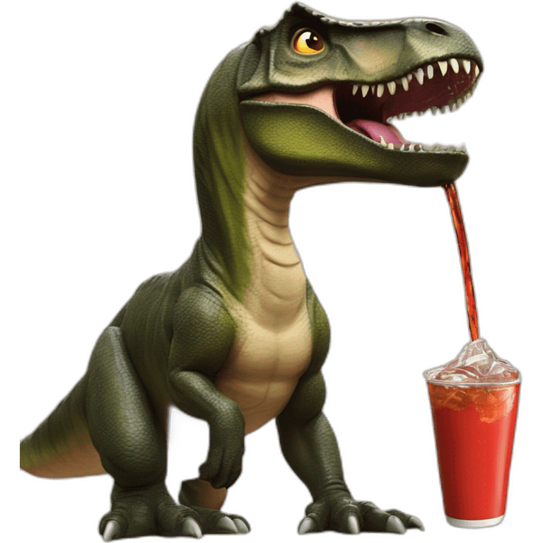 high definition trex drinking coke emoji